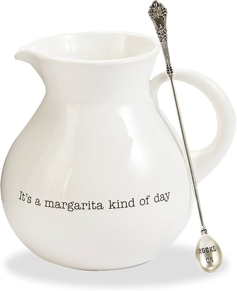 Mud Pie Margarita Pitcher Set, White | Amazon (US)