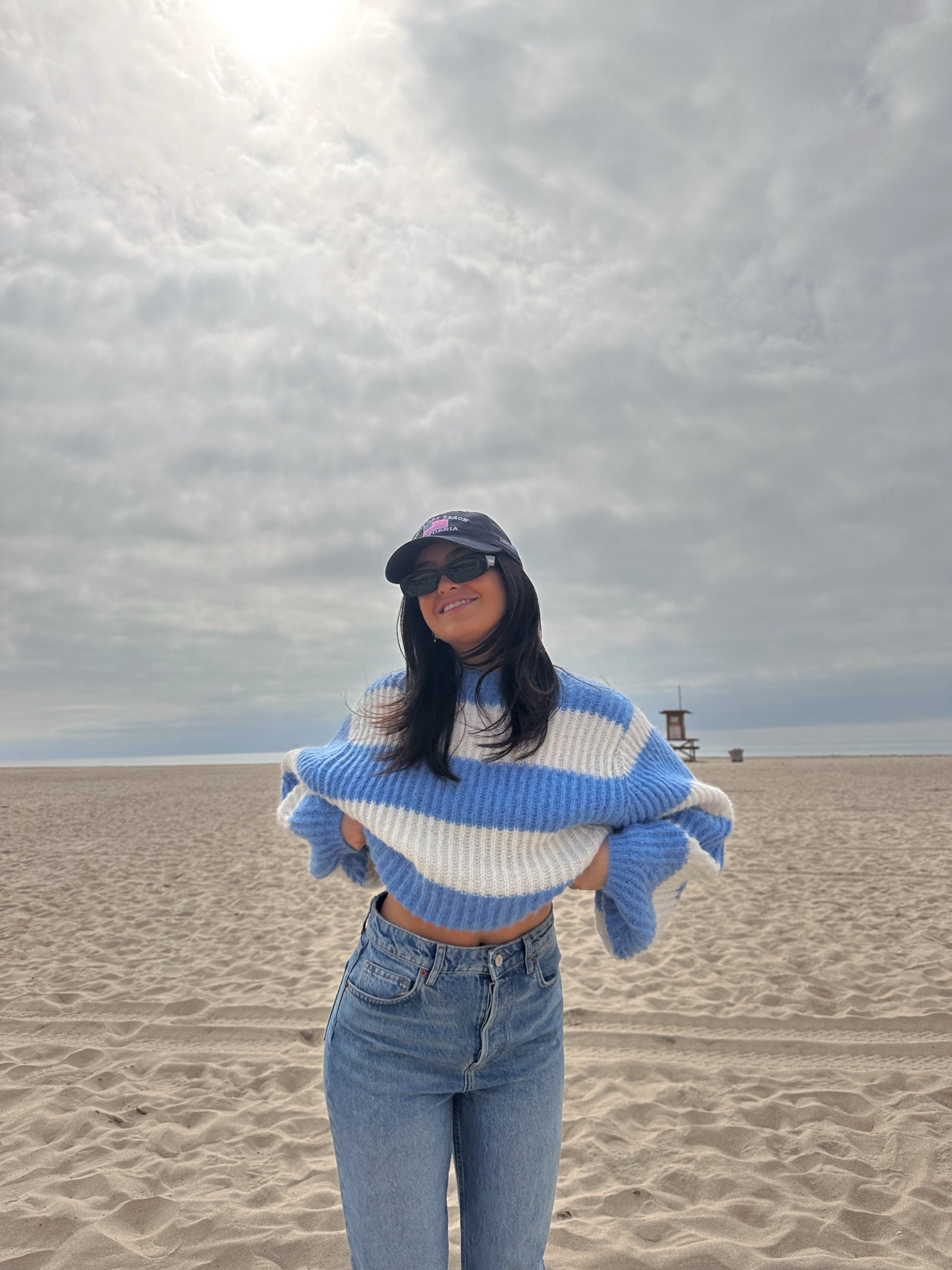 Sweater weather on the beach in California 

#LTKtravel #LTKSeasonal #LTKfindsunder100