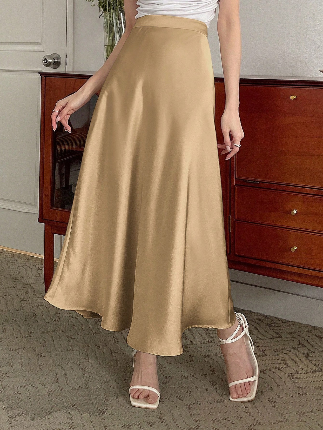 DAZY Solid A-line Skirt | SHEIN