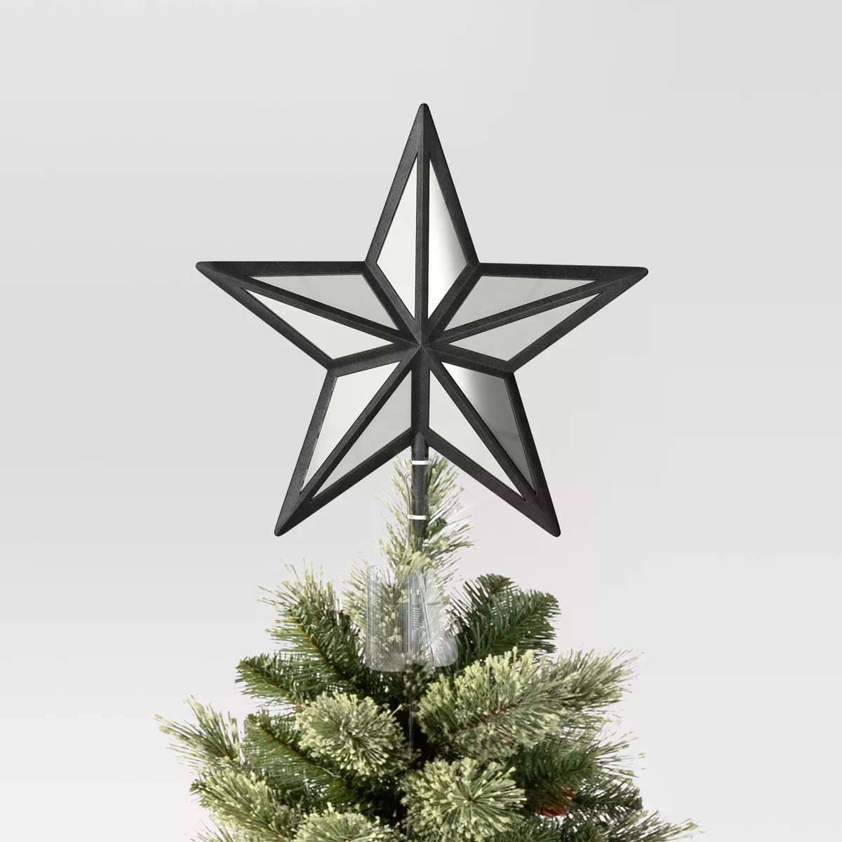 11.375" Lit Mirrored Star Christmas Tree Topper Black - Wondershop™ | Target
