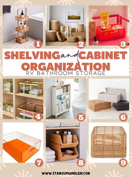 Bathroom storage and organization: Shelving, Carts and Cabinet 
An extension of our blog post with 7 tips to improve your RV Bathroom storage 

#LTKhome