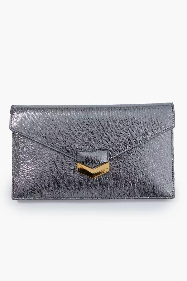 Silver Metallic London Clutch | Tuckernuck (US)