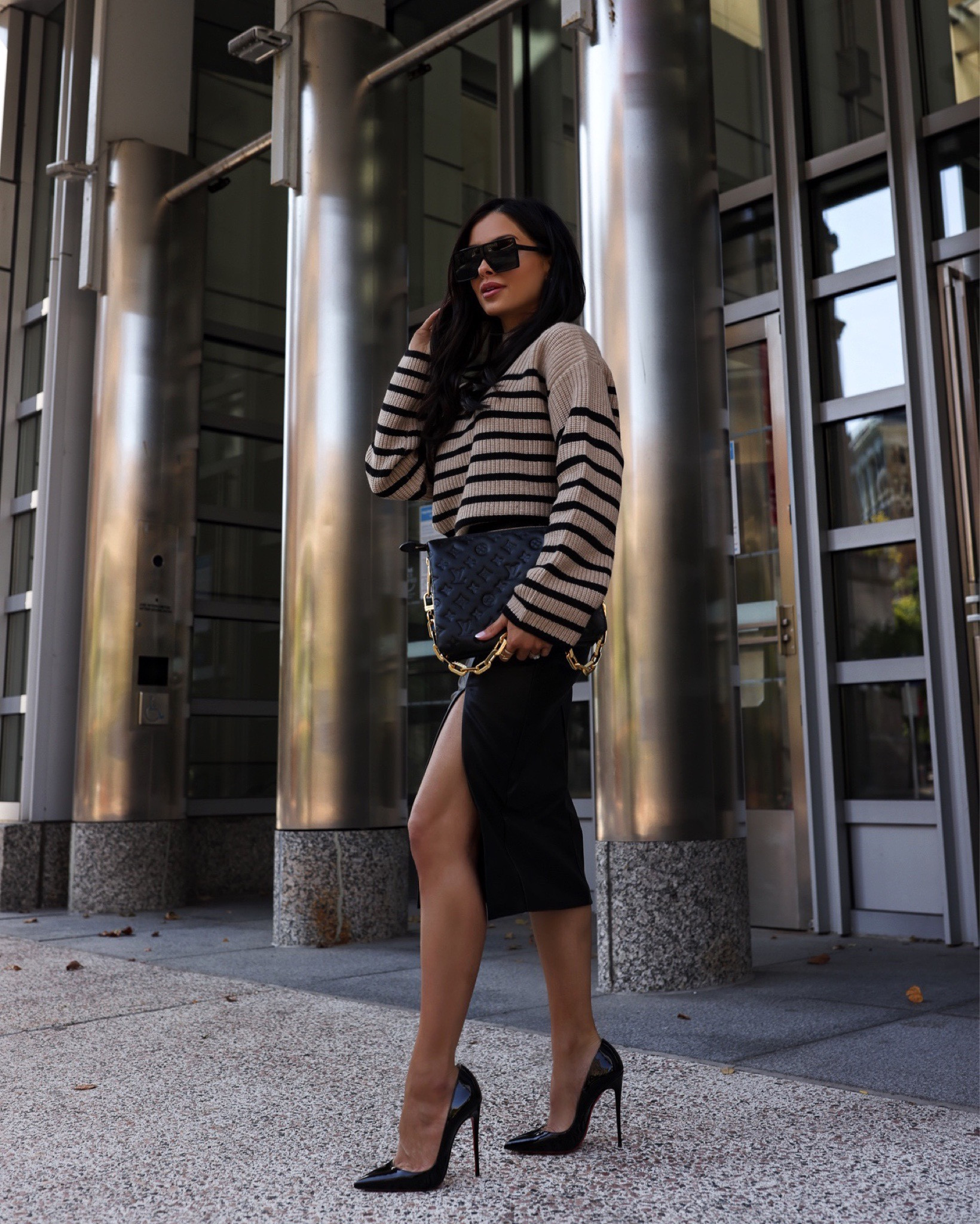 Fall outfit/ striped sweater
Rails striped sweater wearing an XS (on sale at Saks)
Revolve faux leather skirt wearing an XS



#LTKsalealert #LTKworkwear #LTKunder100