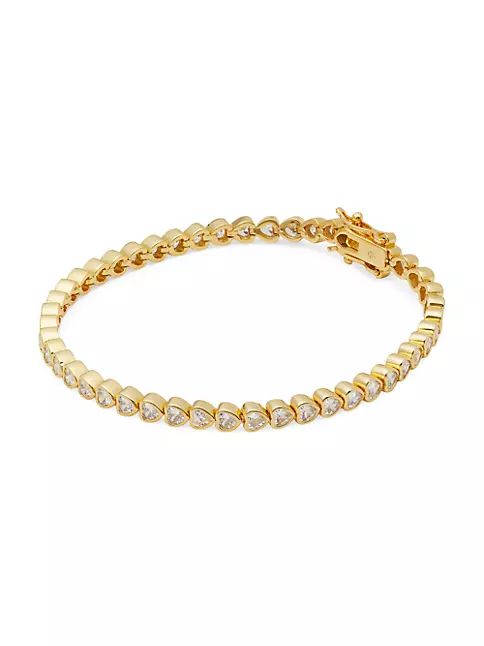 Goldtone & Cubic Zirconia Heart Tennis Bracelet | Saks Fifth Avenue