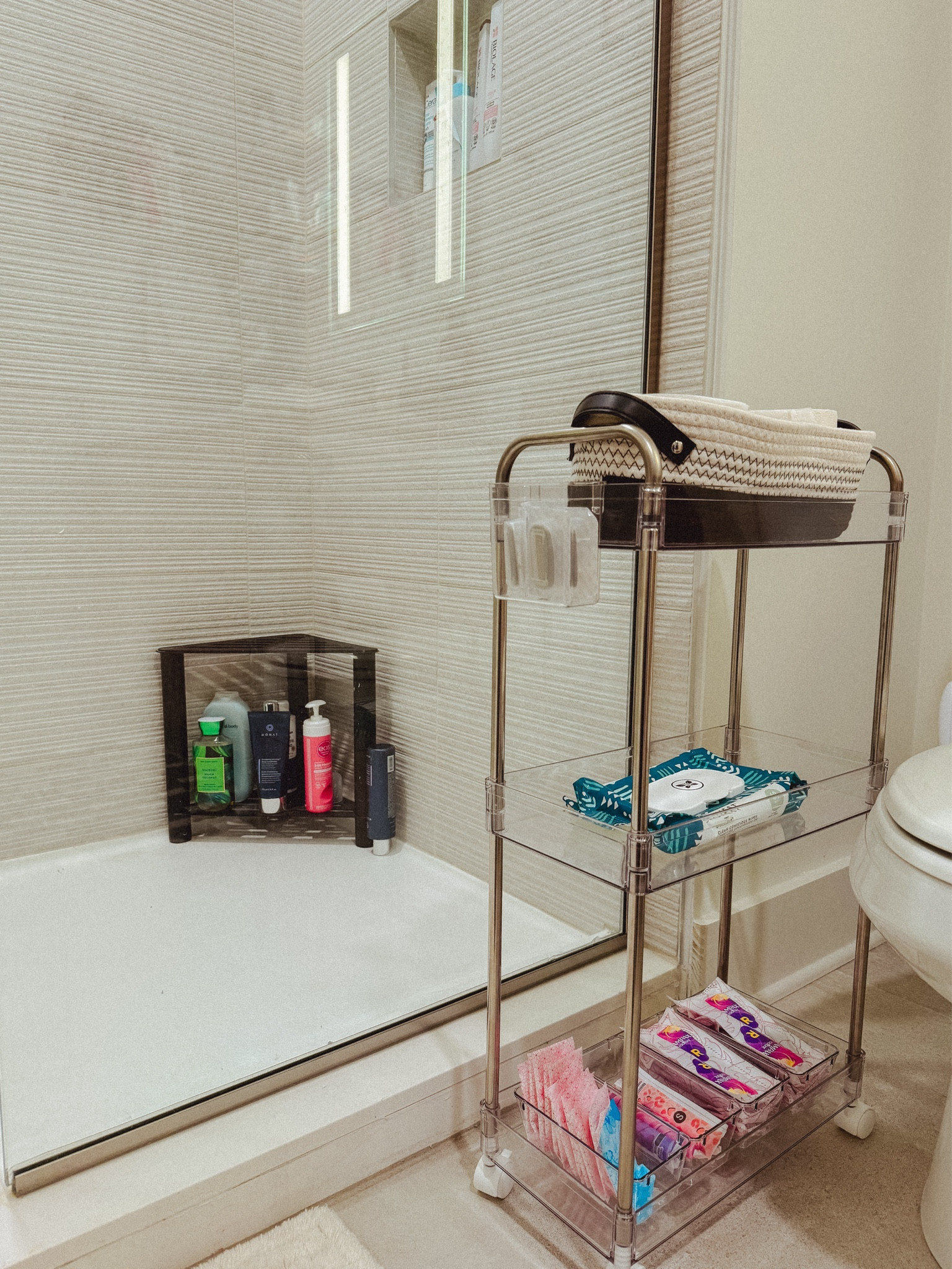 Some of the bathroom necessities in my apartment! 

bathroom organization, bathroom cart, shower shelf, shower organization, bathroom accessories, apartment essentials 

 #LTKHome #LTKFindsUnder50 #LTKFindsUnder100