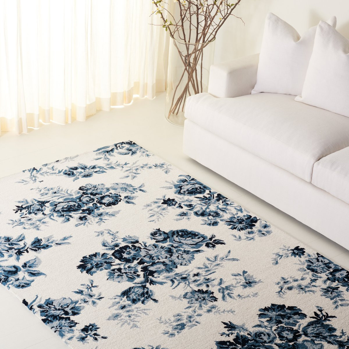 Lauren by Ralph Lauren Hand-Tufted 6900 LRL-6946 Area Rugs | Floral / Botanical Rectangular White... | Rugs Direct