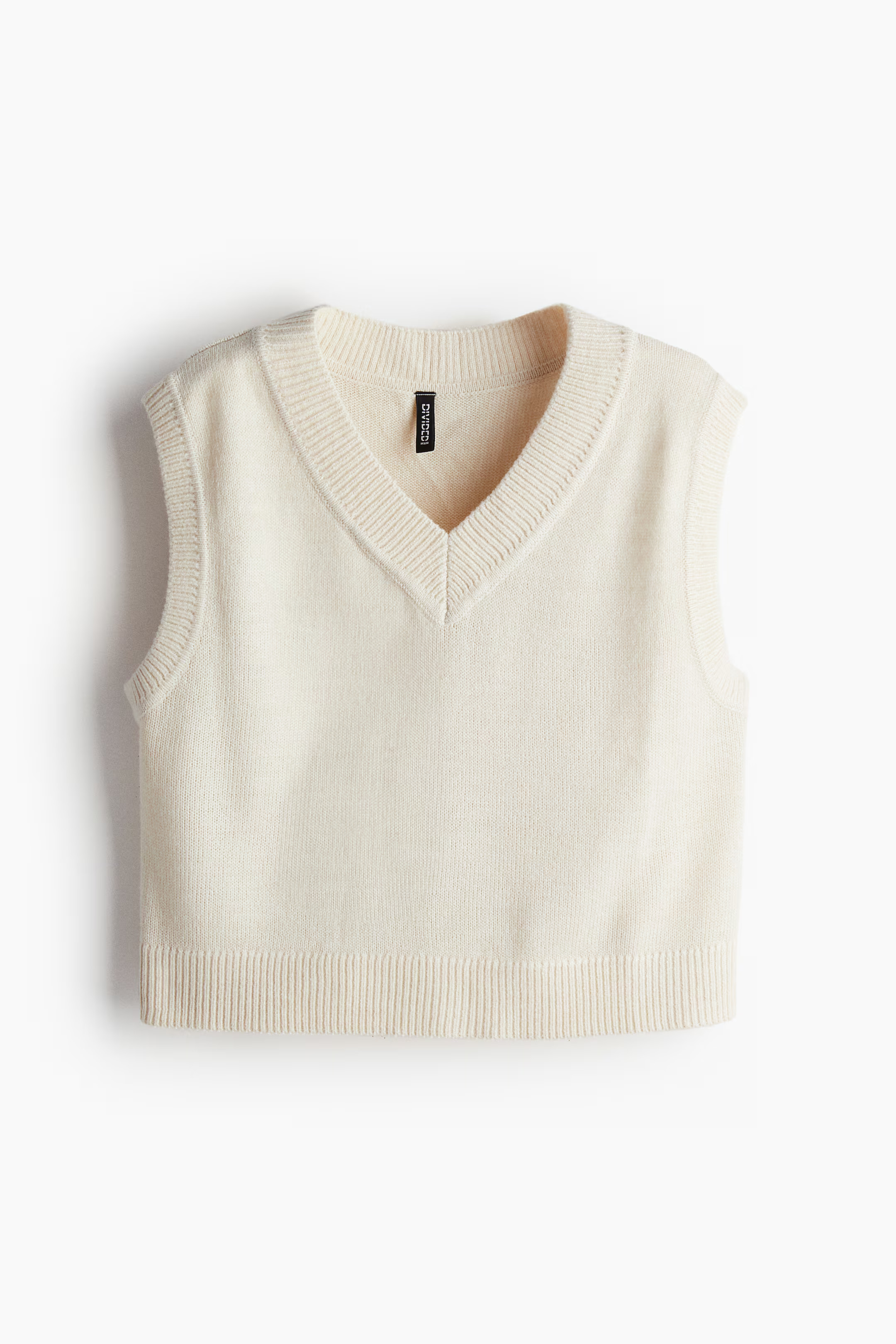 Suéter sin mangas con escote en V - Escote de pico - Sin mangas - Beige claro - MUJER | H&M ES | H&M (FR, IT, ES, PT, BE)
