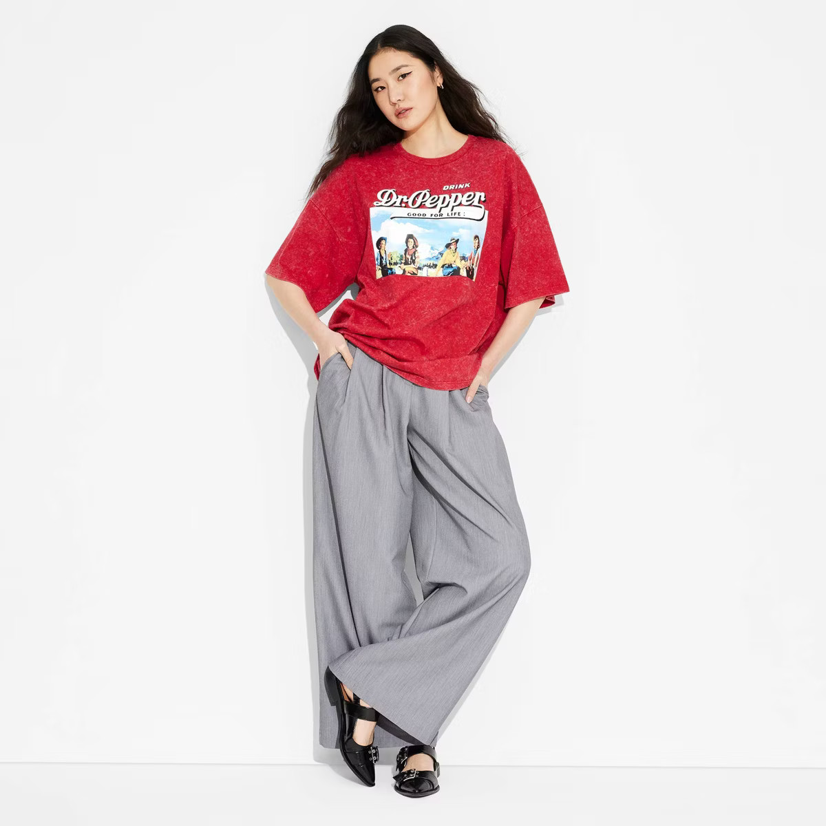 Women's Dr. Pepper Oversized Short Sleeve Graphic T-Shirt - Red | Target