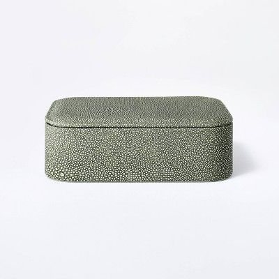 Small Rounded Faux Shagreen Box with Removable Lid - Threshold&#8482; designed with Studio McGee | Target
