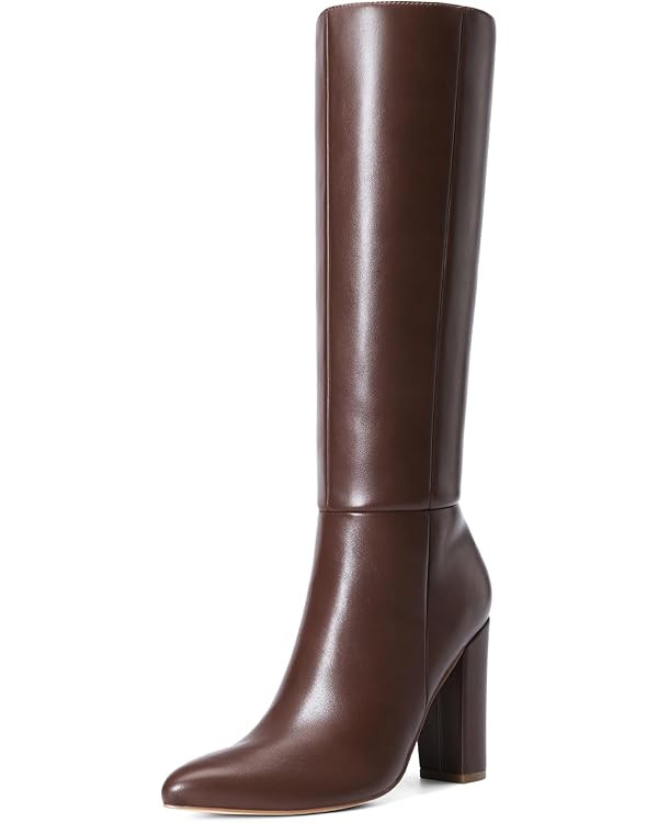 DREAM PAIRS Knee High Boots Women Chunky Heel Pointed Toe Tall Boots for Women Side Zipper Long B... | Amazon (US)