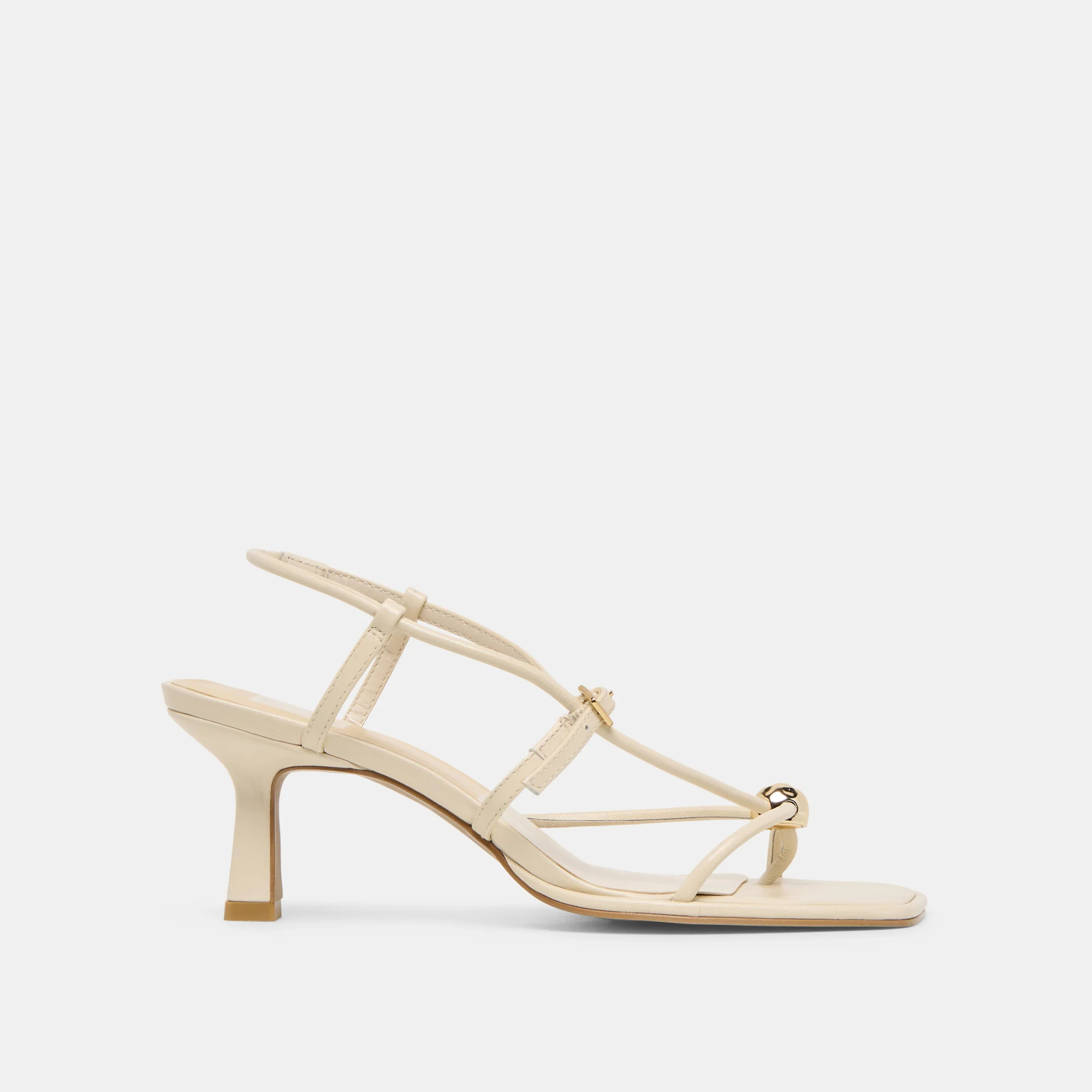 Mylee Heels Creme Leather | DolceVita.com