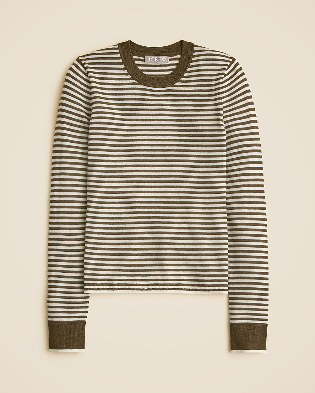 Carolyn fitted crewneck sweater in striped merino wool blend | J. Crew US
