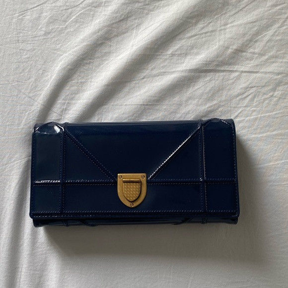 Christian Dior navy wallet on chain purse | Poshmark