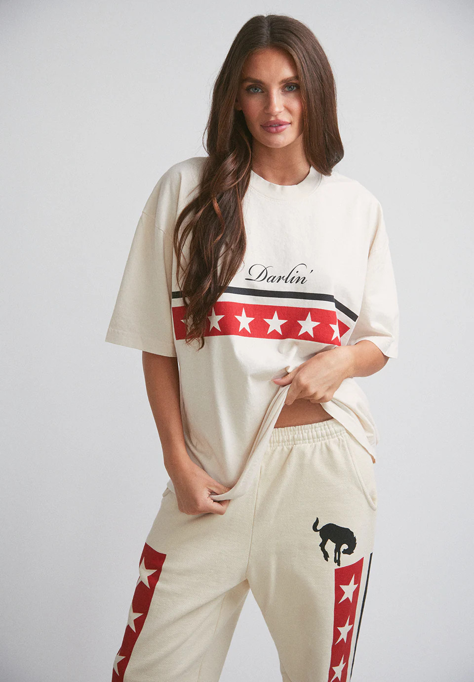 Spangled Short Sleeve - Creme | Darlin'
