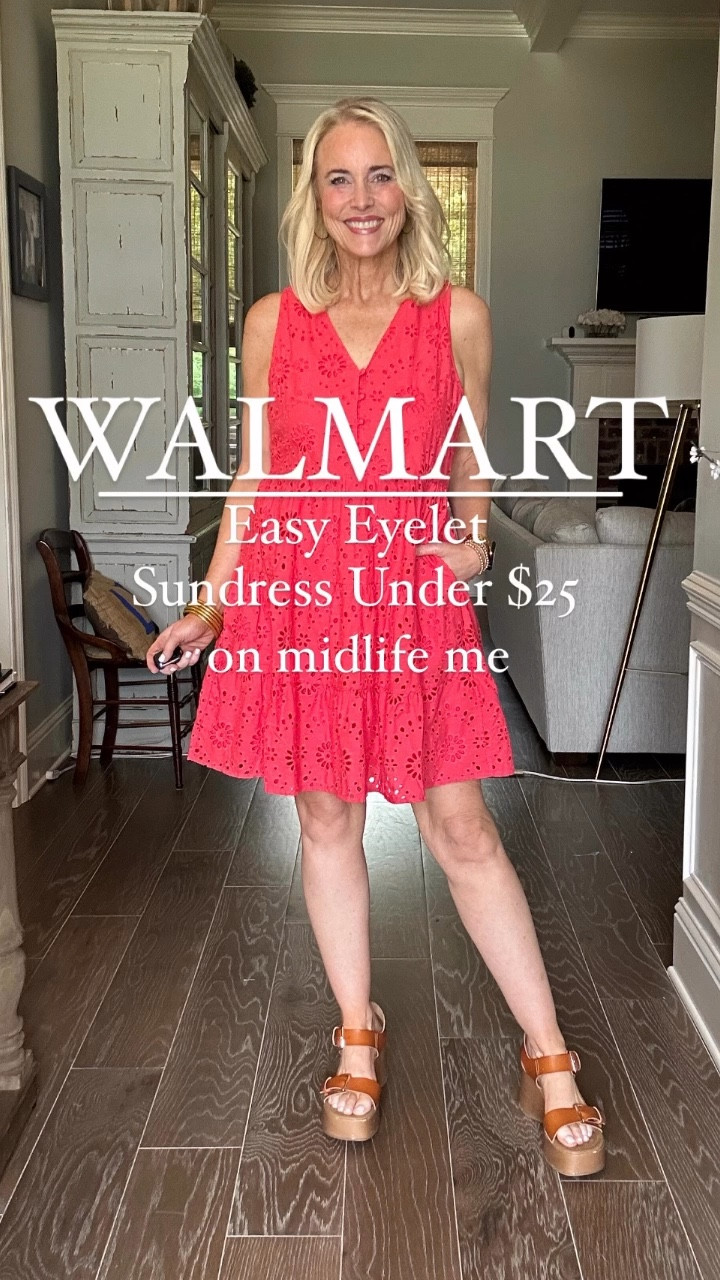 The perfect size-inclusive sundress. Not comfortable showing your arms? No problem. Just throw a denim jacket over it and you’re good to go. XS-4X. 3 color options. 
I’m in my true size medium and have a little extra room in the bust, so if you are larger chested, this should be a good option for you! Under $25!