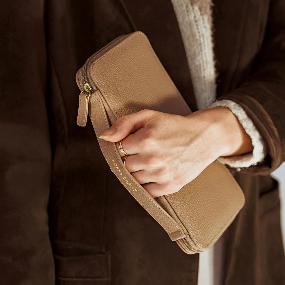 The Four Person Family Passport Holder Biscotti Micro Pebble | Poppy Barley