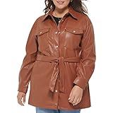 Levi's Women's Faux Leather Belted Shirt Jacket (Standard & Plus Sizes), Camel, X-Small | Amazon (US)