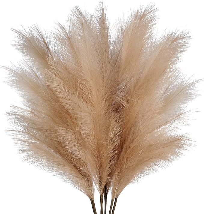 ZIFTY 7-Pcs 38"/3.1FT Faux Pampas Grass Large Tall Fluffy Artificial Fake Flower Boho Decor Bulru... | Amazon (US)