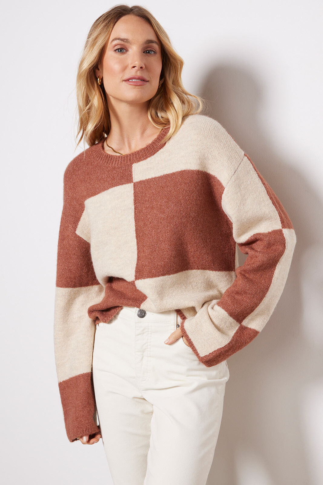 Luna Blocked Sweater | Evereve