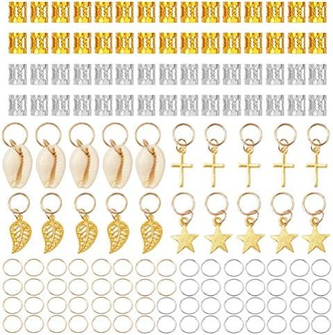 Pimoys 140 Pieces Hair Jewelry Aluminum Hair Accessories Dreadlocks Beads Metal Cuffs Hair Rings ... | Amazon (US)
