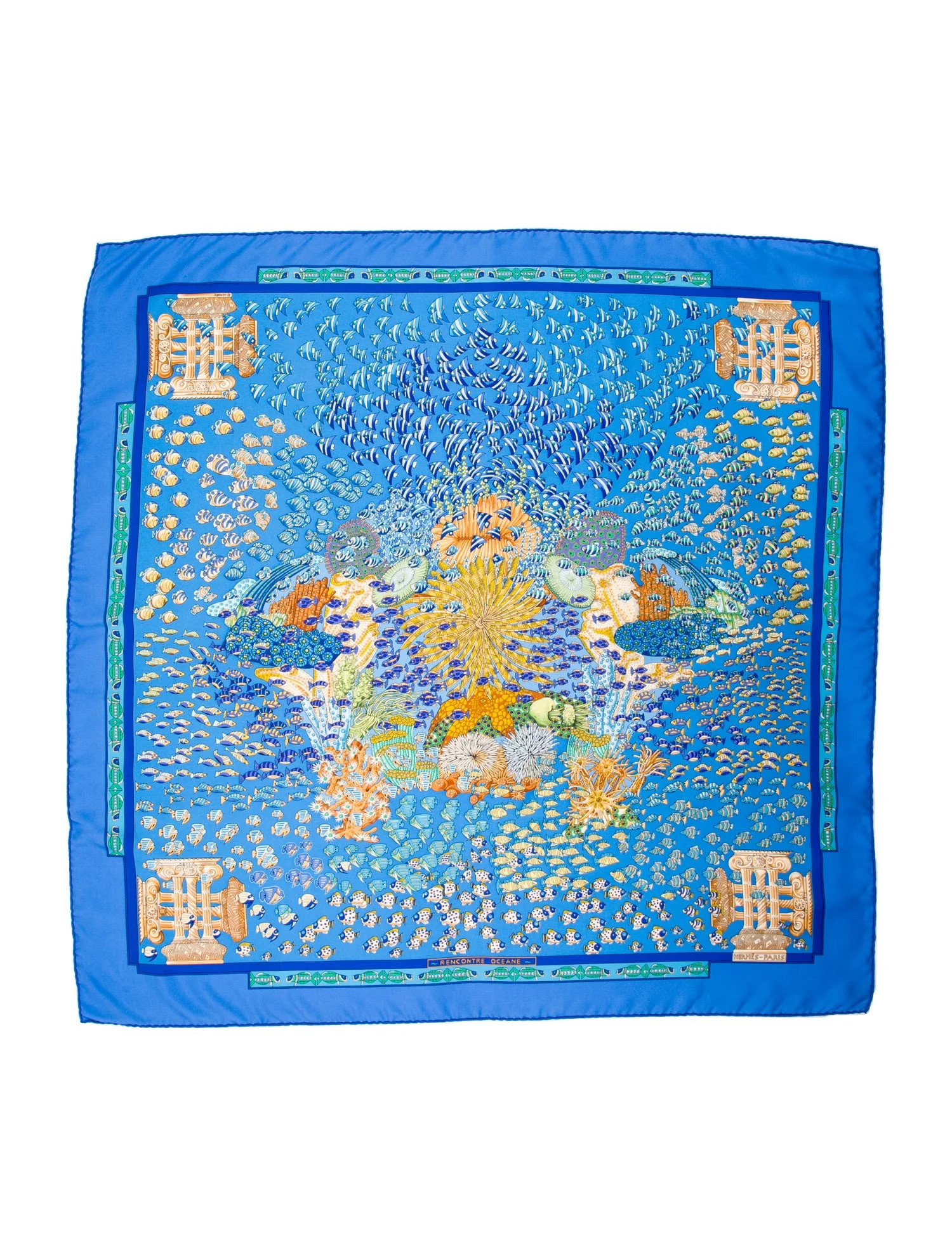 Hermès Recontre Océane Silk Scarf - Blue Scarves and Shawls, Accessories - HER842644 | The Real... | The RealReal