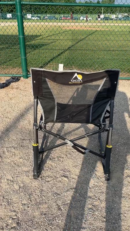 The best chair for baseball! It rocks, is supportive and has an attached cup holder. It folds flat for easy transporting! 