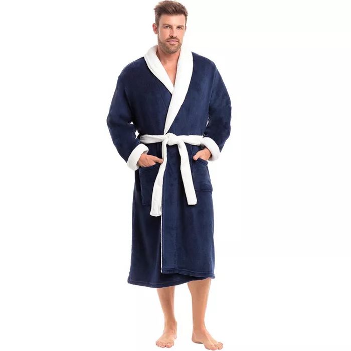 Alexander Del Rossa Men's Warm Fleece Robe, Winter Bathrobe | Target