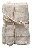 Creative Co-Op 18" Square Cotton Woven Stitch Accent & Fringe (Set of 4) Napkins, White, 4 Count | Amazon (US)