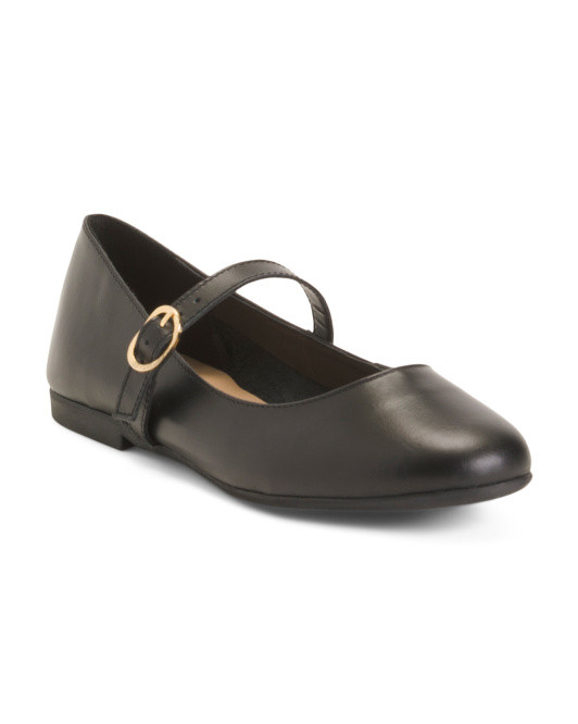 Made In Italy Leather Mary Jane Flats | TJ Maxx