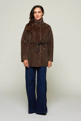 Evelyn Chocolate Faux Fur Coat | Benaar La