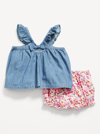 Sleeveless Ruffle-Trim Top & Bloomer Shorts Set for Baby | Old Navy (US)