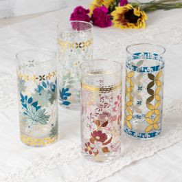 Country Grace Floral Bouquet Glass Tumbler Set of 4 | Rod's Western Palace/ Country Grace