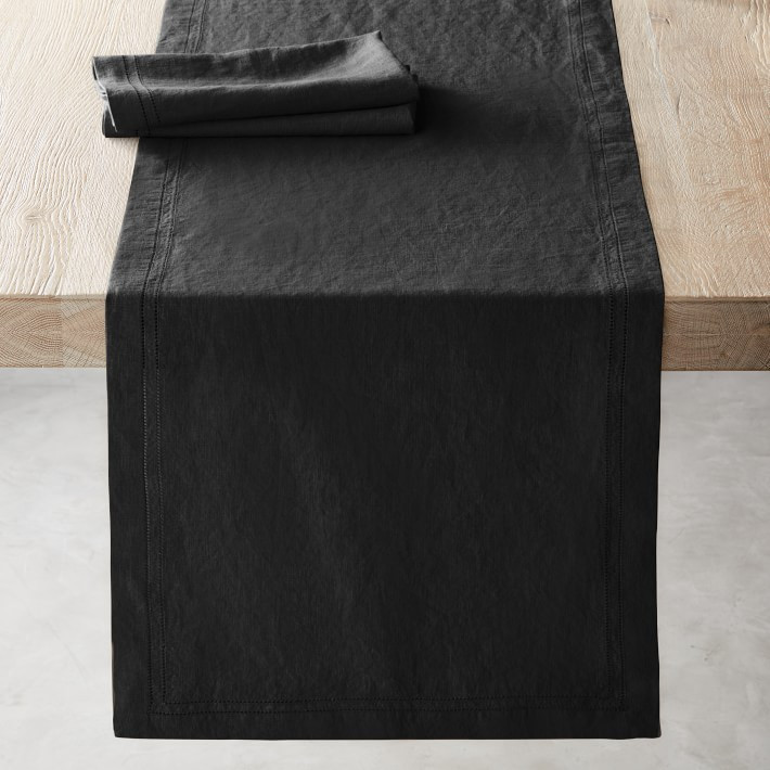 Linen Double Hemstitch Table Runner | Williams-Sonoma