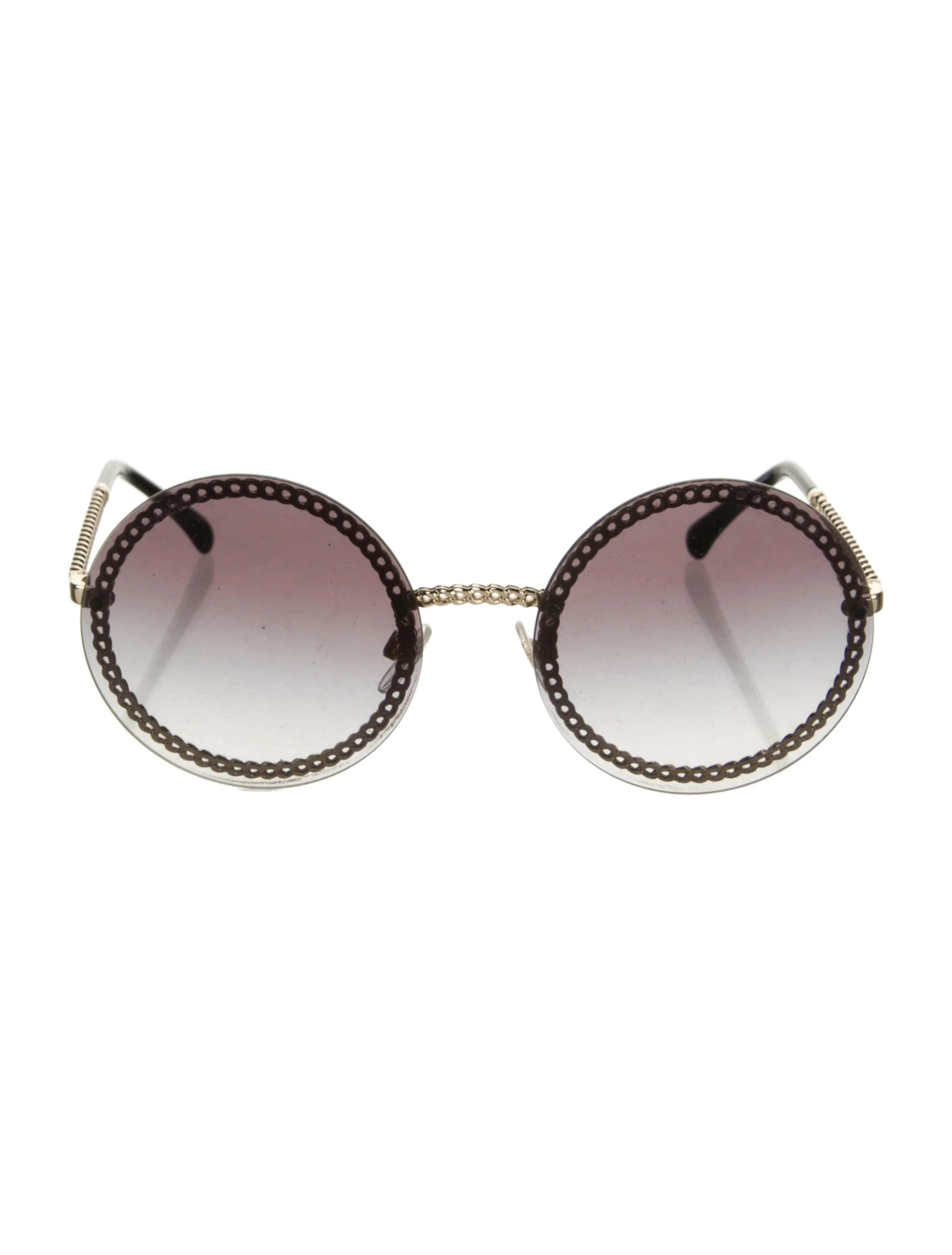 Chain-Link Accent Round Sunglasses | The RealReal