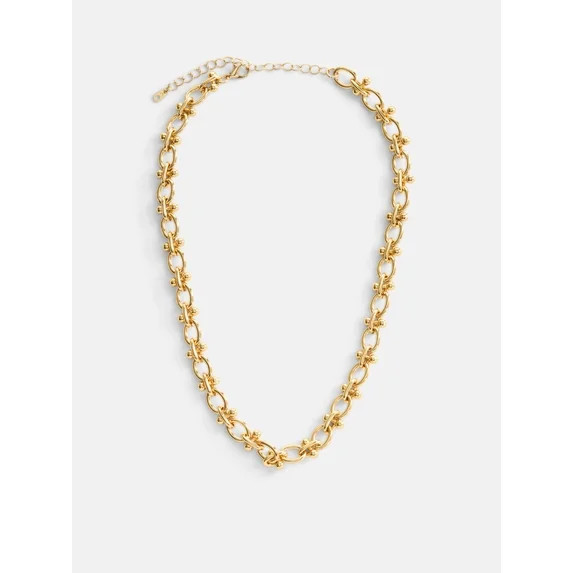 Free Assembly Women's Goldtone Statement Chain Necklace, 16" + 3" Extender | Walmart (US)