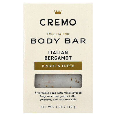 Cremo, Exfoliating Body Bar, Italian Bergamot , 5 oz (142 g) | iHerb