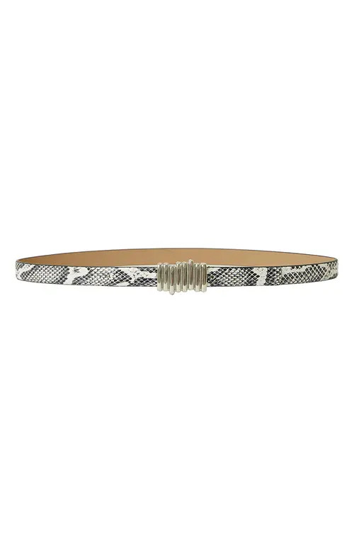 B-Low the Belt Vesna Mini Python Print Leather Belt in Black White Silver at Nordstrom, Size Large | Nordstrom