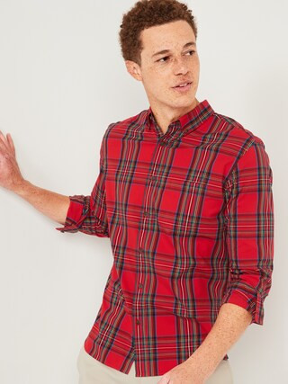 Slim-Fit Built-In Flex Everyday Printed Shirt for Men | Old Navy (US)
