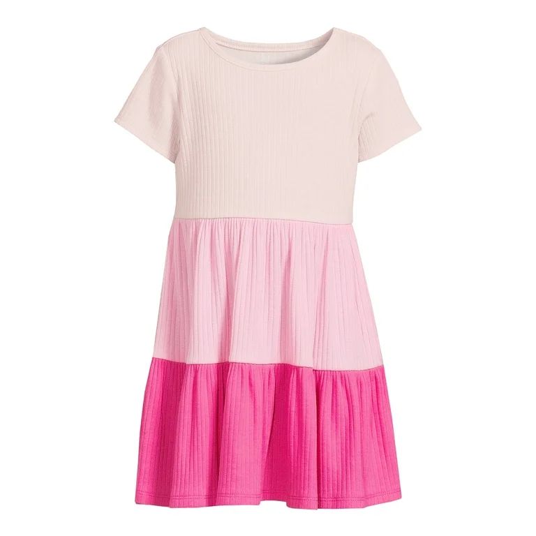 Wonder Nation Toddler Girl Play Dress with Tiered Skirt, Sizes 12M-5T | Walmart (US)