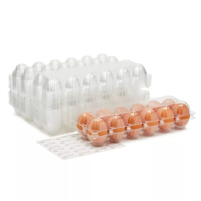 Stockroom Plus 24 Pack Plastic Egg Cartons for One Dozen Chicken Eggs Bulk, Labels Included | Target