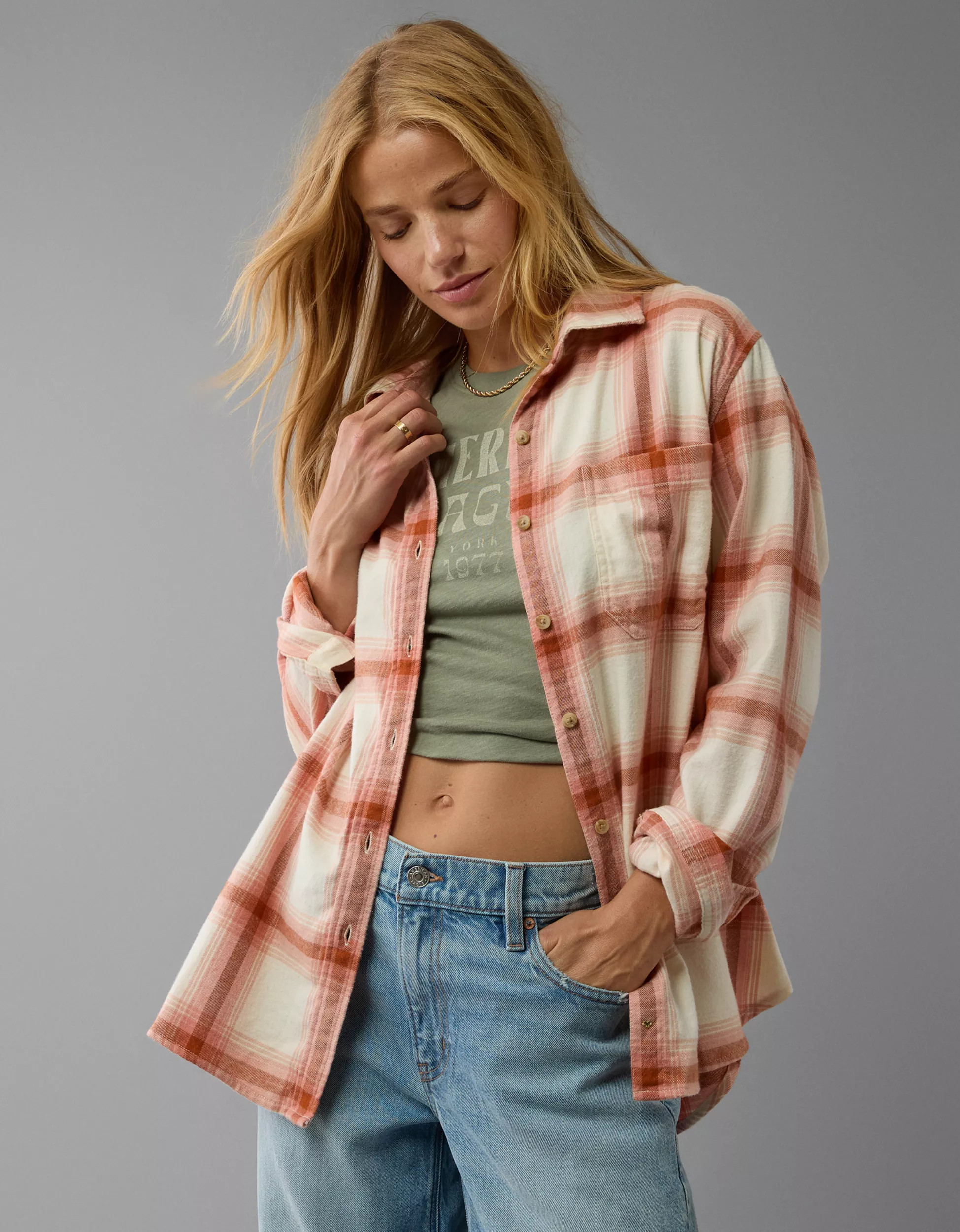 AE Oversized Plaid Flannel Shirt | American Eagle Outfitters (US & CA)
