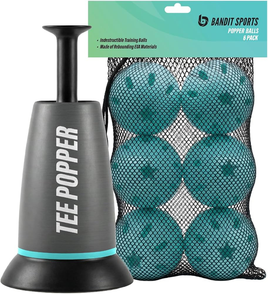 Bandit Sports Tee Popper and Popper Ball Bundle, Baseball Swinging and Hitting Practice with 7 Ba... | Amazon (US)