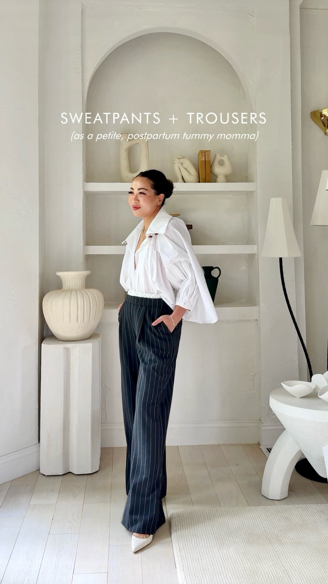 These amazing pants are under $39! If sweatpants and trousers had a baby, these would be it! It’s a workhorse of a pants - substantial suiting fabric, adjustable drawstring, front box pleats, drapes beautifully and can dressed up or down. 

For sizing reference, I’m 5 ft 115 pounds, postpartum tummy, and wearing a size 2 in the pants. Fits perfectly flat and the drawstring gives the option of cinching. I hemmed it up by 3 inches or so to fit my height.

The shirt is unfortunately very old (brand is Nackiye). I included a few options here. 

#LTKOver40 #LTKStyleTip #LTKFindsUnder50