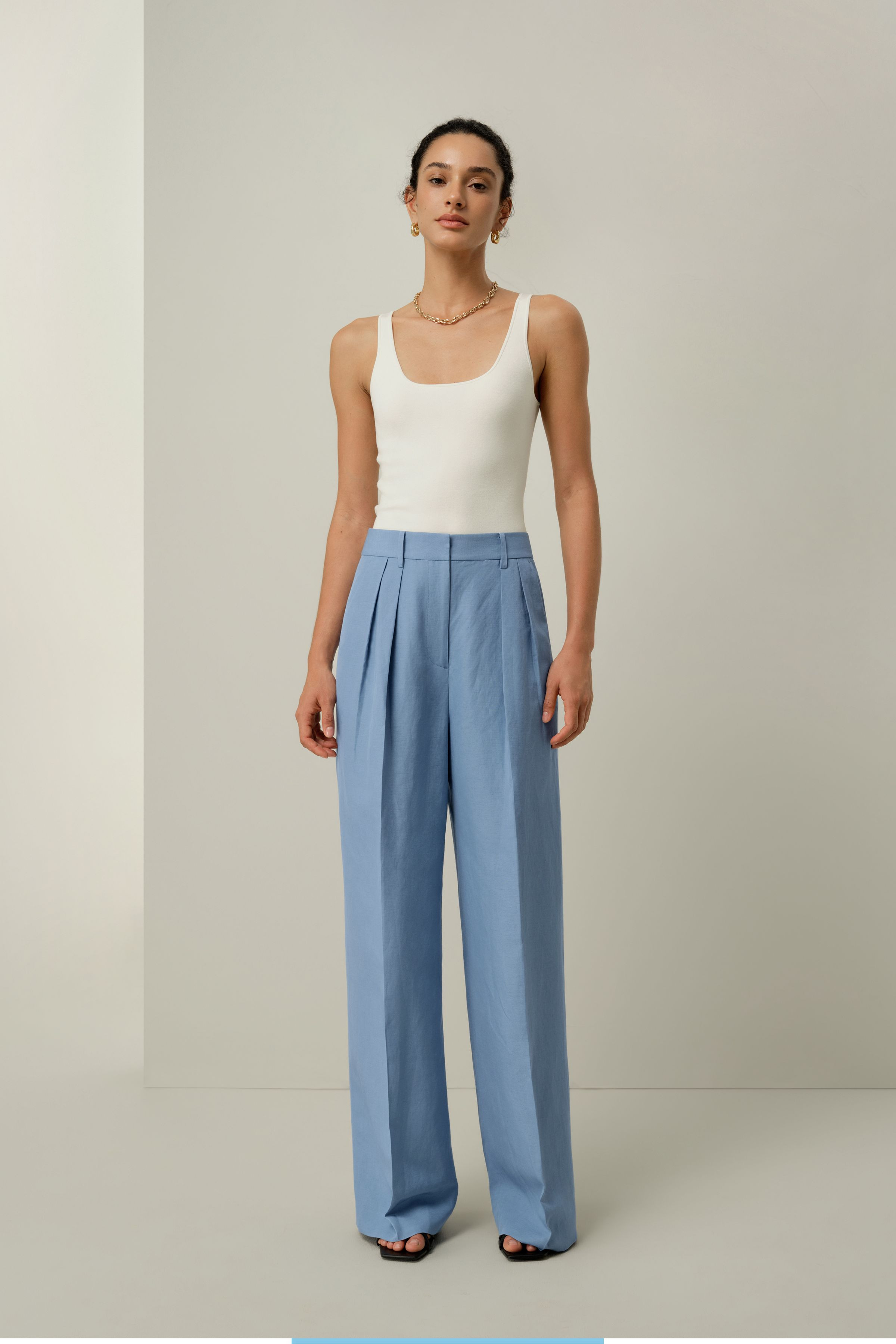 Silk Linen Wide-Leg Pant | LILYSILK