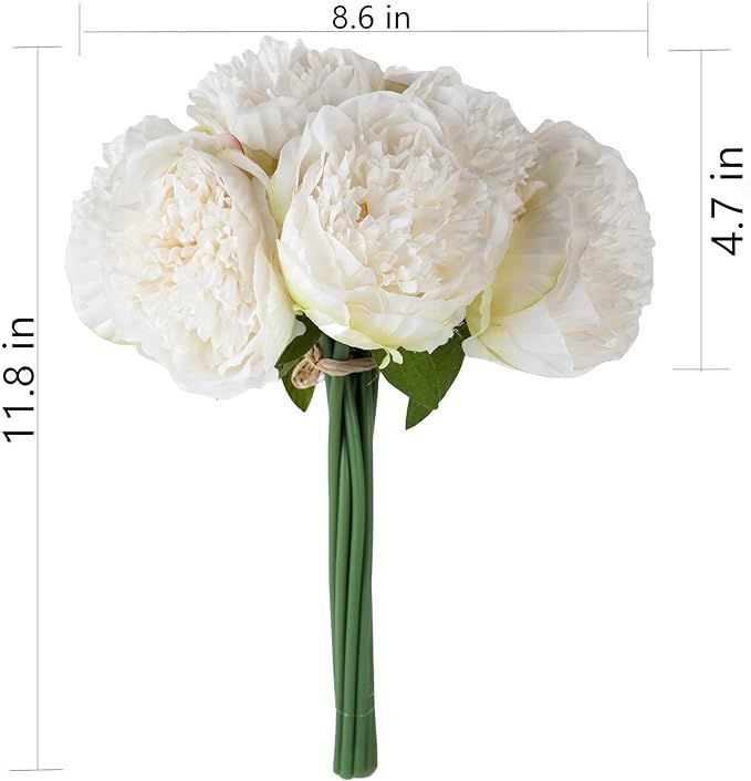 U'Artlines 2Bouquet 10Heads Artificial Peony Silk Flower Leaf Home Office Wedding Party Festival ... | Amazon (US)