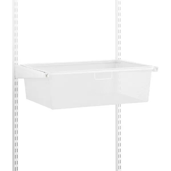 Elfa 24" 1-Runner Mesh Hanging Drawer White | The Container Store