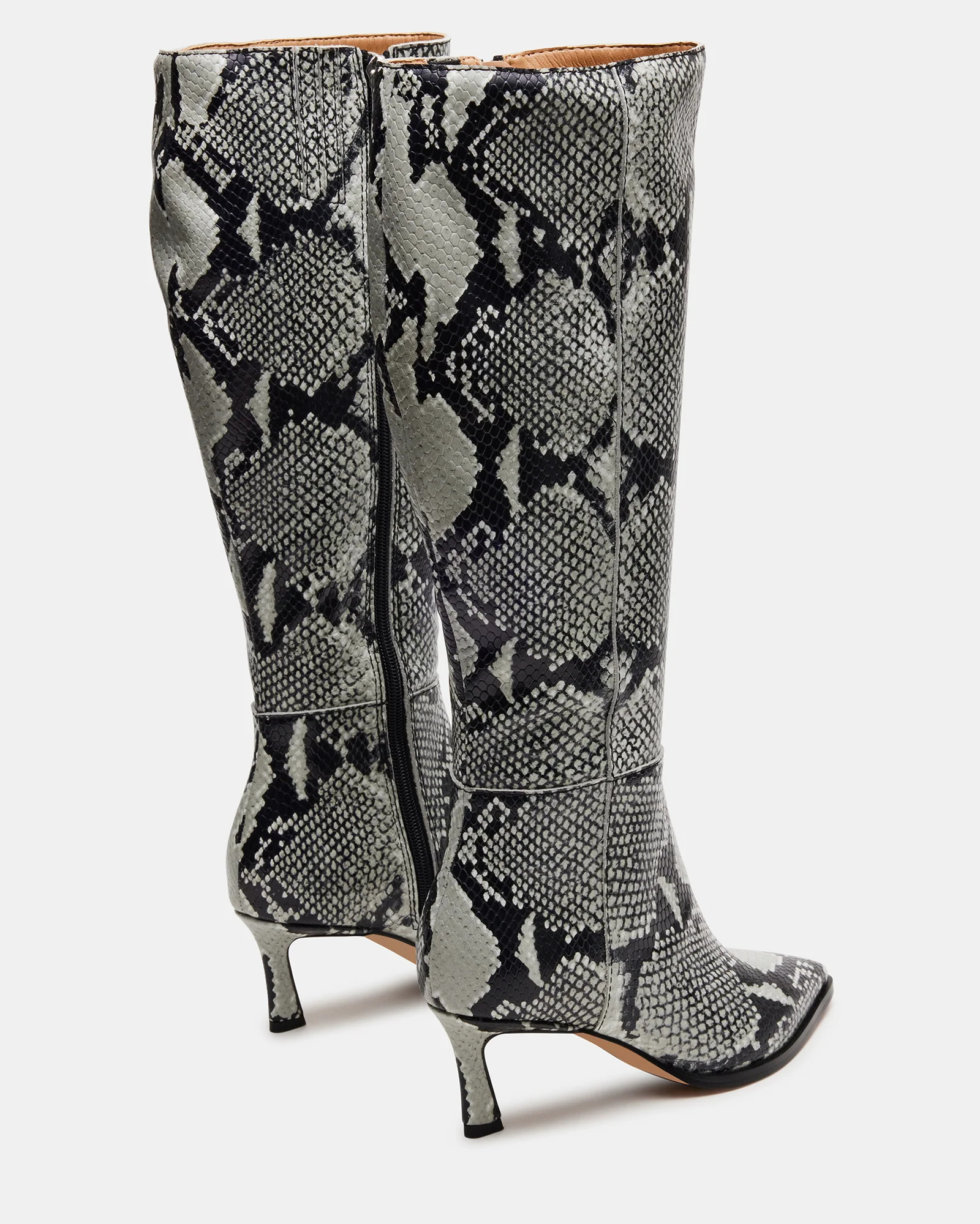 LUCID Snake Pointed Toe Kitten Heel Boot | Women's Boots | Steve Madden (US)