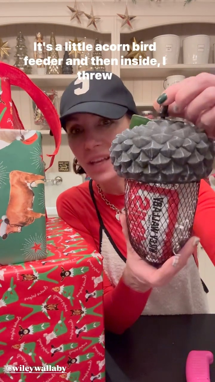 Gift wrapping tower and acorn present topper filled with Wiley wallaby. 

#LTKGiftGuide #LTKWatchNow #LTKHoliday