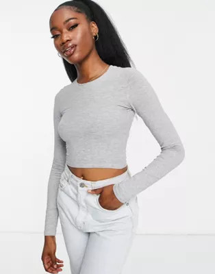 Monki – Langärmliges Oberteil in Grau | ASOS (Global)