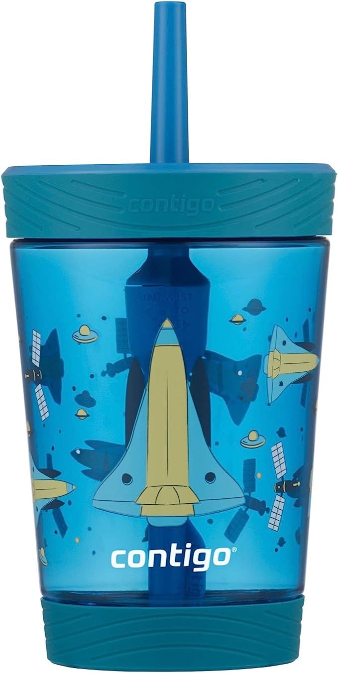 Contigo Spill-Proof Tumbler with Straw, 1 Count (Pack of 1), Gummy & Spaceship | Amazon (US)